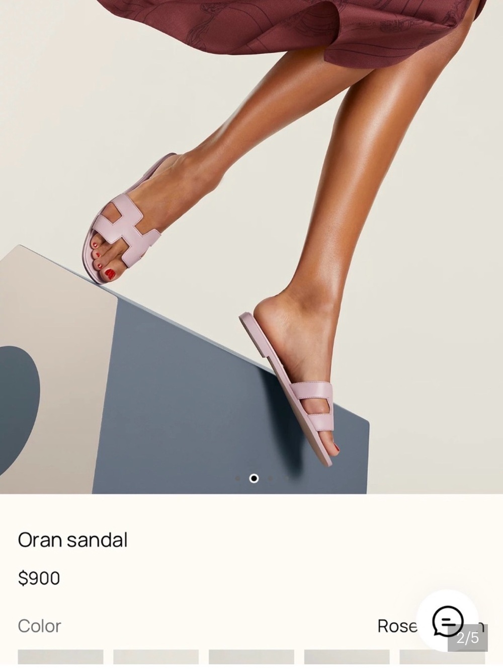 Hermes Oran Sandal Rose Pink suede - Picture 7 of 15